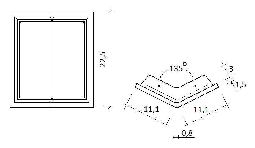 Framed II corner 135° Framed II corner 135°