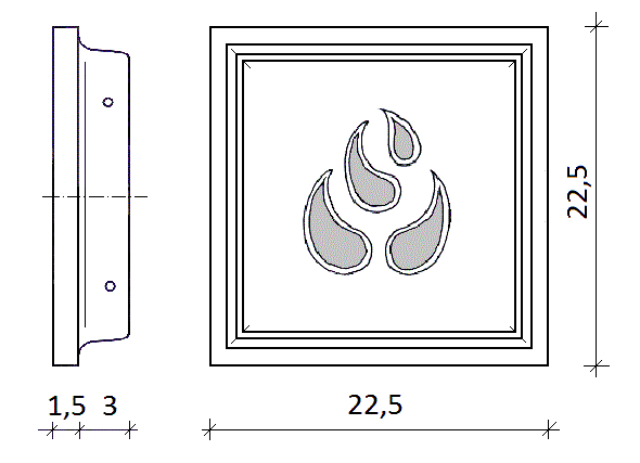 Perforated framed II flame pattern Perforated framed II flame pattern