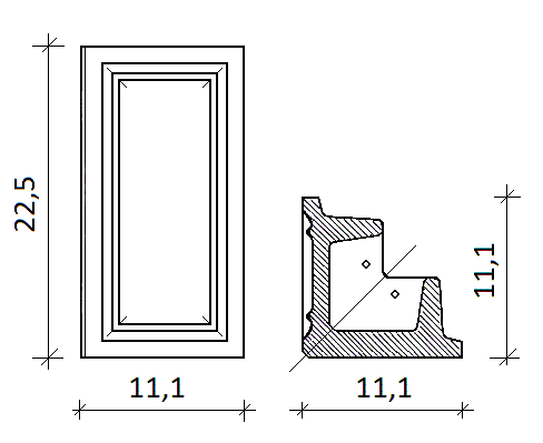 Framed II corner for recess Framed II corner for recess