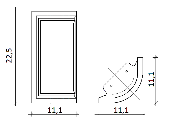 Curved convex framed II corner Curved convex framed II corner